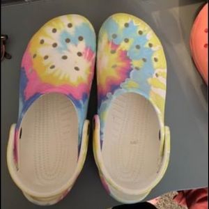 Tie-dye crocs